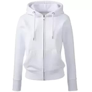 Image of Anthem Womens/Ladies Organic Full Zip Hoodie (L) (White)