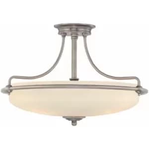 Image of Loops - 1 Bulb Semi Flush Light Polished Chrome LED E27 100W Bulb