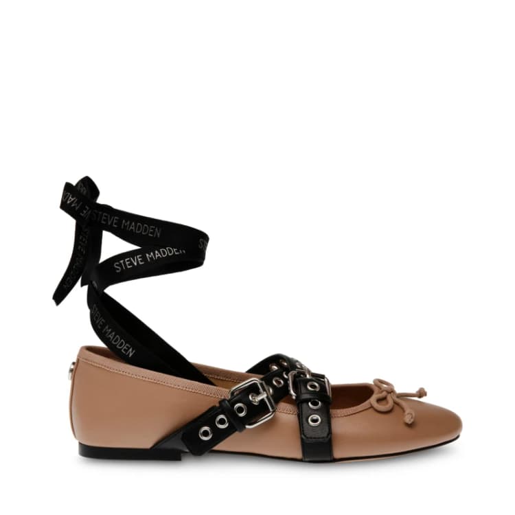Image of Steve Madden Womens Baylen Strapped Ballerina Slippers Blush female 3 (36)