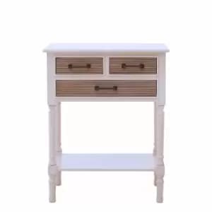 Image of Interiors By Ph Console Table 3 Drawers Pearl White / Sahara