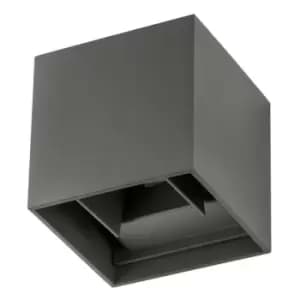 Image of Netlighting Merano Chicago 2 Light Outdoor Up Down Wall Lamp Dark Grey Aluminium