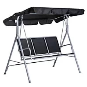 Image of Outsunny Swing Chair 84A-059BK Metal, Polyester, Sling Fabric Black