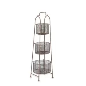 Image of Nkuku Inkollu Three-Tiered Storage Stand - Aged Brass - One Size