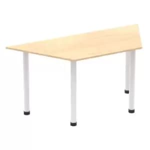 Image of Impulse 1600mm Trapezium Maple Top White Post Leg