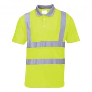 Image of Portwest Mens Class 2 Hi Vis Polo Shirt Yellow L