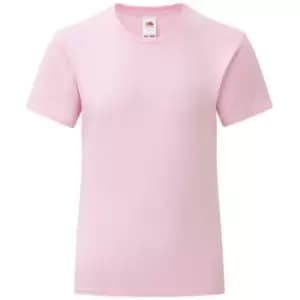 Image of Fruit Of The Loom Girls Iconic T-Shirt (12-13 Years) (Light Pink)