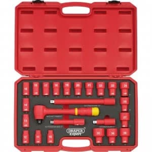 Image of Draper 24 Piece 1/2" Drive VDE Insulated Socket Set Metric 1/2"