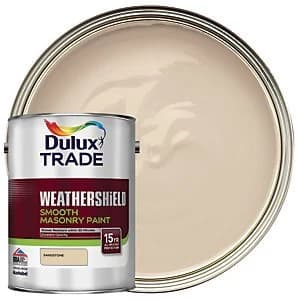 Image of Dulux Trade Weathershield Smooth Masonry Paint - Sandstone 5L