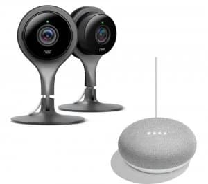 Image of Nest Cam Twin-Camera Home Security Kit and Home Mini Bundle