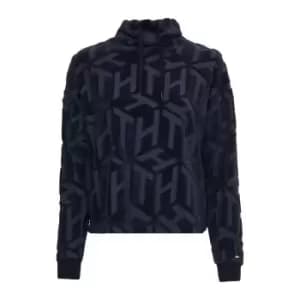 Image of TOMMY SPORT Relaxed Fit Cube Logo Hoodie - Blue