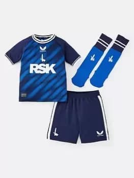 Image of Castore Newcastle Kids 22/23 Away Full Kit - Blue/Gold, Blue/Gold, Size 3-4 Years