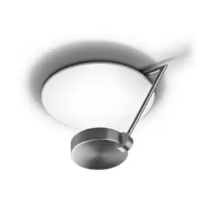 Image of Grok LED 1 Light Dimmable Medium Semi Flush Ceiling Light Satin Nickel