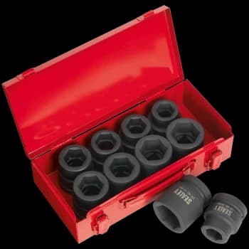 Image of Sealey 11 Piece 1" Drive Hexagon Impact Socket Set Metric and Imperial 1"