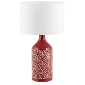 Image of Art Deco Detail Ceramic Table Lamp