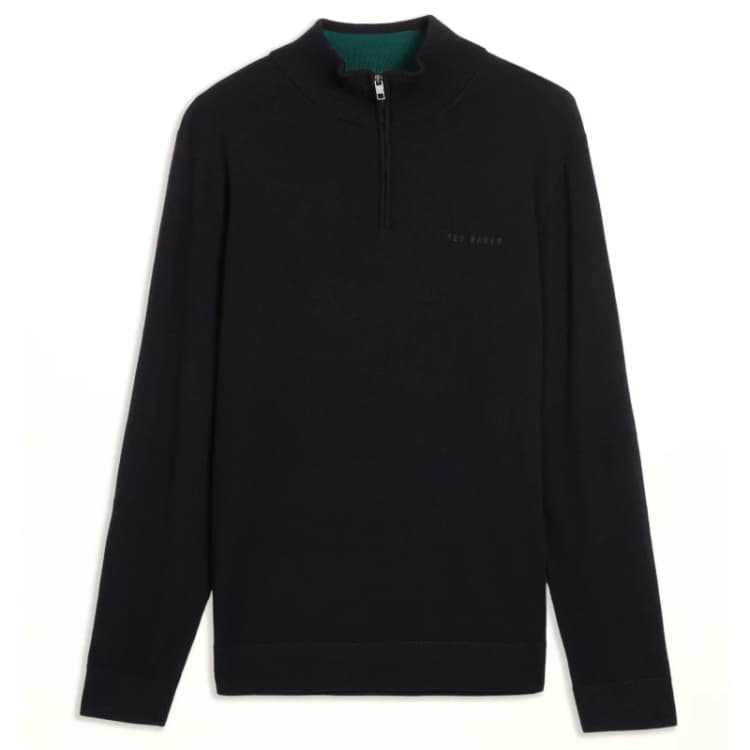 Image of Ted Baker Fashbee Quarter-Zip Jumper - Blue Blue S