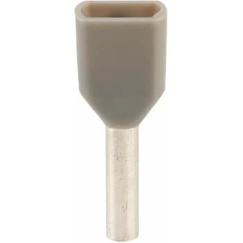 Image of Twin Cord End Ferrules 0.75mm Grey Pack of 100 - Truconnect