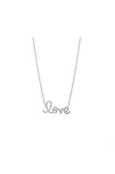 Image of Sterling Silver 925 Texture Love Pendant Necklace