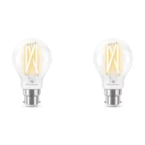Image of 4lite Wiz Connected Smart A60 B22 Filament Bulb Clear - Twin Pack, Clear