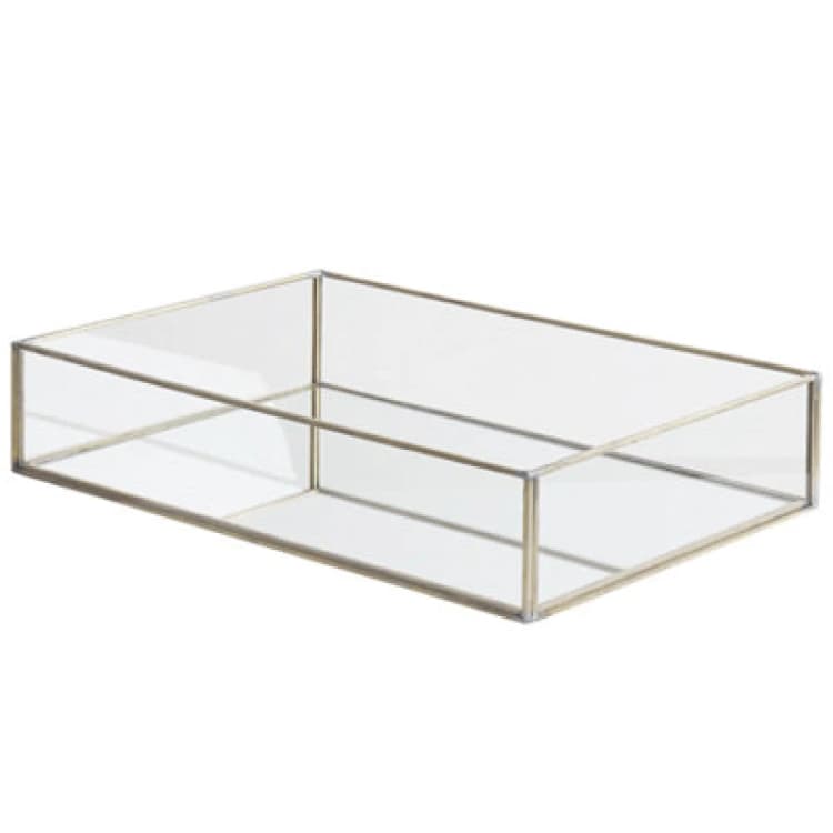 Image of Beliani Decorative Tray Grenoble Glass Silver