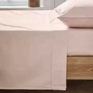 Image of Ted Baker 250 Thread Count Plain Dye Kingsize Flat Sheet, Soft Pink