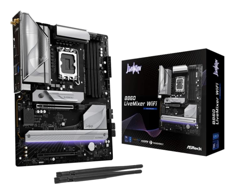Image of Asrock B860 LiveMixer WIFI (LGA 1851) DDR5 ATX Motherboard