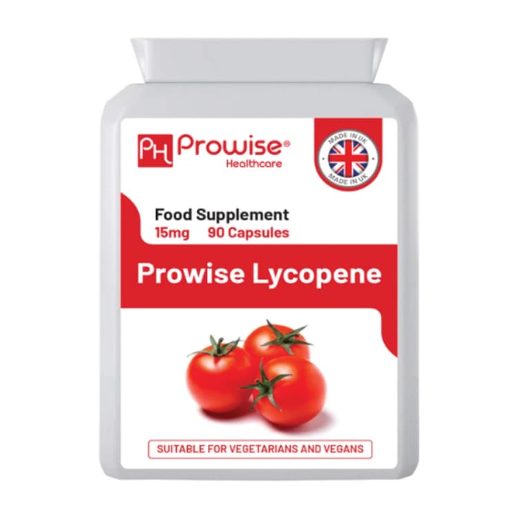 Image of Prowise Healthcare Lycopene 10% Beadlet 15mg 90 Capsules - UK Manufactured - GMP Standards by Prowise Healthcare - Suitable for Vegetarians and Vegans