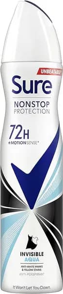 Image of Sure Non Stop Protection Invisible Aqua Deodorant 150ml