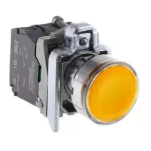 Image of XB4BW35B5, PB Illuminated 24V Yellow LED1NO/1NC