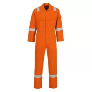 Image of Biz Flame Mens Aberdeen Flame Resistant Antistatic Coverall Orange Small 32"