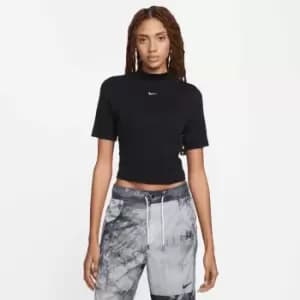 Image of nike NSW ESSENTIAL RIB MOCK TOP WOMENS, Black/White