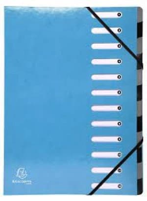 Image of Iderama Multipart File Harmonika A4, 12 Sections, Light Blue, Pack of 6