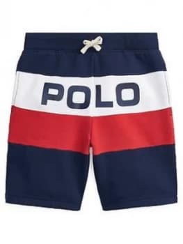 Image of Ralph Lauren Boys Polo Colourblock Jersey Short - Navy, Size 8 Years, S