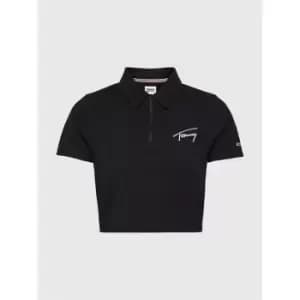 Image of Tommy Jeans Cropped Chest Signature Top - Black
