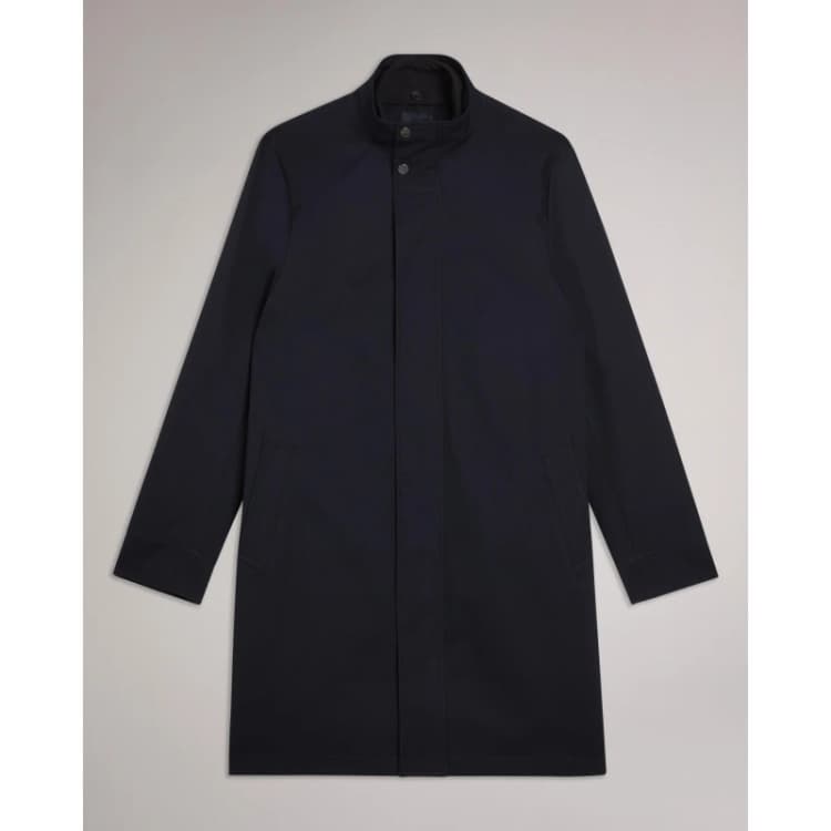Image of Ted Baker Mens FunnelCoat Overcoat Navy male 2XL (6)