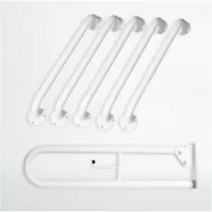 Image of NYMAS Rail Only Doc M Toilet Pack, Steel, Exposed Fixings, Dark Grey