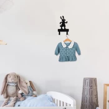 Image of Rabbit - Black Metal Wall Hook