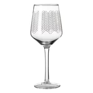 Image of Premier Housewares Set of 4 Hand Blown Wine Glasses - Gold Waves Design