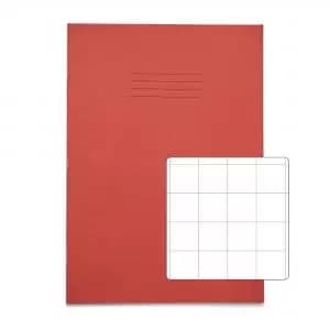 Image of RHINO A4 Exercise Book 32 Pages 16 Leaf Red 20mm Squared VDU014-200-8