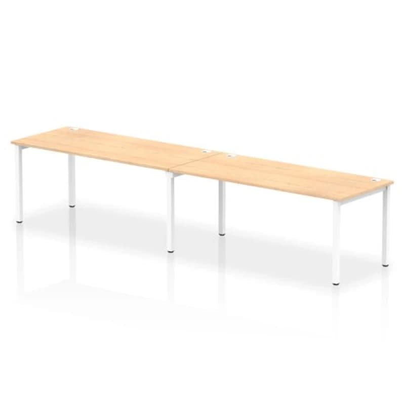 Image of Impulse Impulse Bench Single Row 2 Person 1800 White Frame Office Bench Desk Maple IMBS218MPEW
