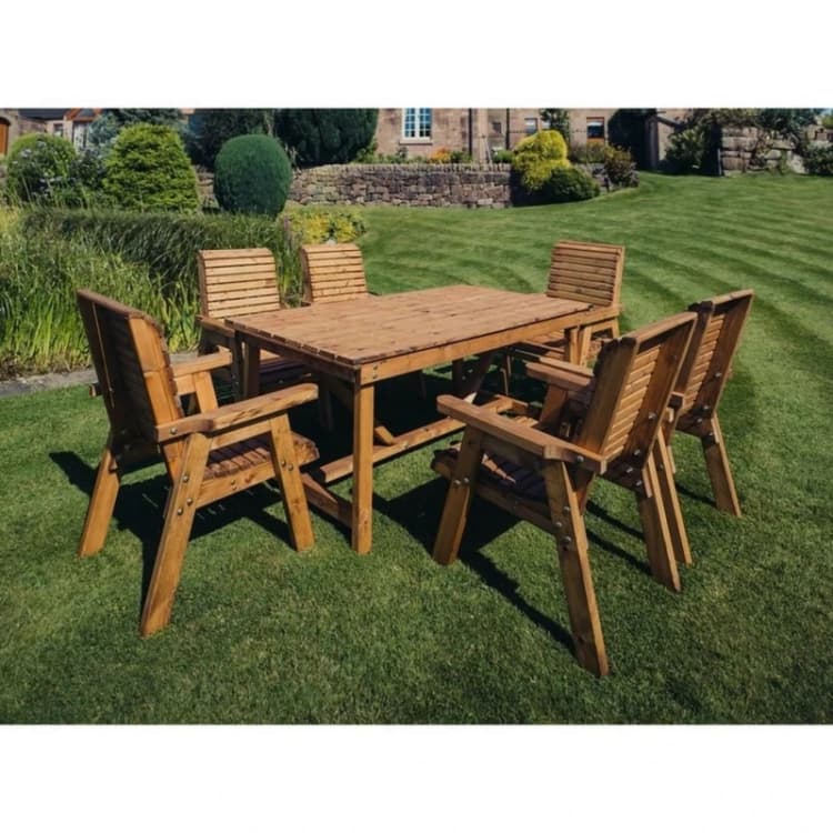 Image of Churnet Valley Garden Furniture Ltd Valley 6 Seater Set 6XC - Timber - Minimal Assembly Required in Brown Brown Unisex