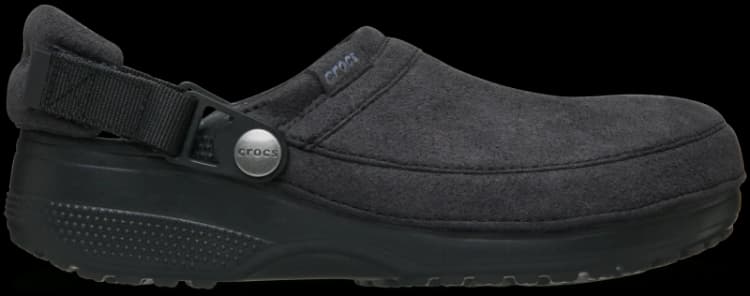 Image of Crocs Unisex Classic Crafted Vegan Suede Clogs Black W4/M3