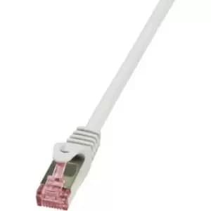 Image of LogiLink CQ2072S RJ45 Network cable, patch cable CAT 6 S/FTP 5m Grey Flame-retardant, incl. detent