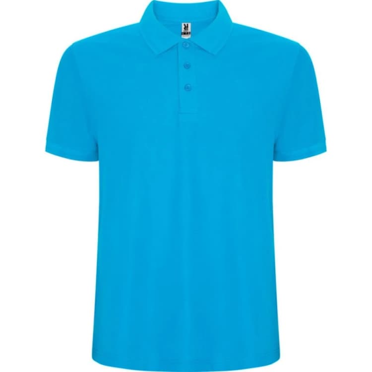 Image of ROLY Pegaso Premium Short-Sleeved Polo Shirt in Turquoise Size: 3-4 Years Turquoise Unisex 3-4 Years