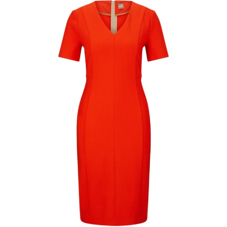Image of Boss Womens Damaisa Wrap Dress Bright Orange female 4 (XXS)