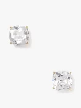Image of Kate Spade Mini Small Square Stud Earrings, Clear, One Size