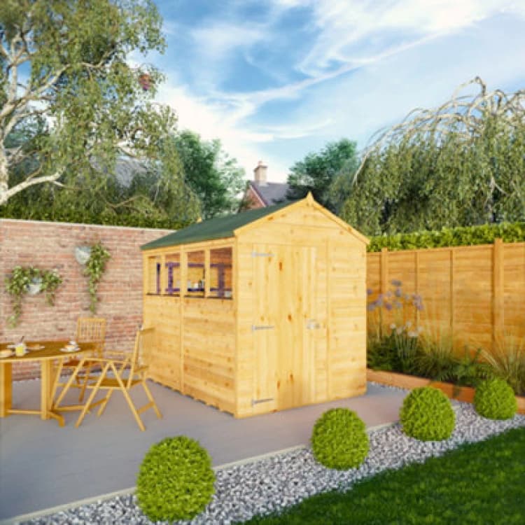 Image of Mercia 8 x 6 Woodsman Shiplap Apex Shed, Brown SI-100-001-0004