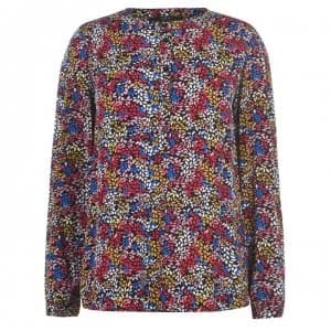 Image of SET Pattern Blouse - Black Red 0993