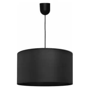 Image of Helam Lighting - Helam Alba Cylindrical Pendant Ceiling Light Black 45cm