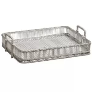Image of Premier Housewares Bamboo Rectangular Tray - White