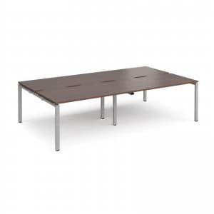 Image of Adapt II Double Back to Back Desk s 2800mm x 1600mm - Silver Frame wal
